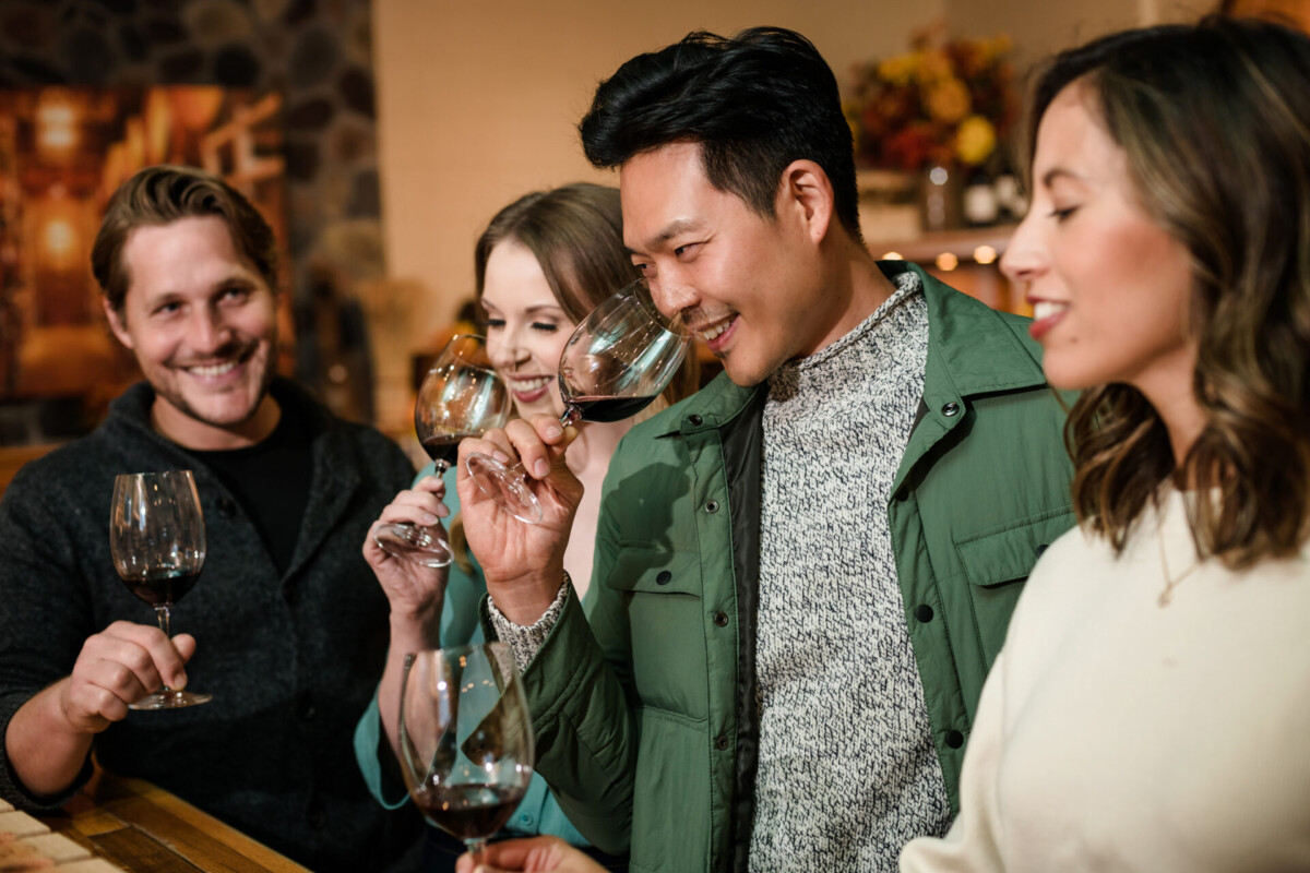 Chaberton Estate Wine on shelves in tasting room